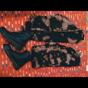 Bleach dye jogging suit